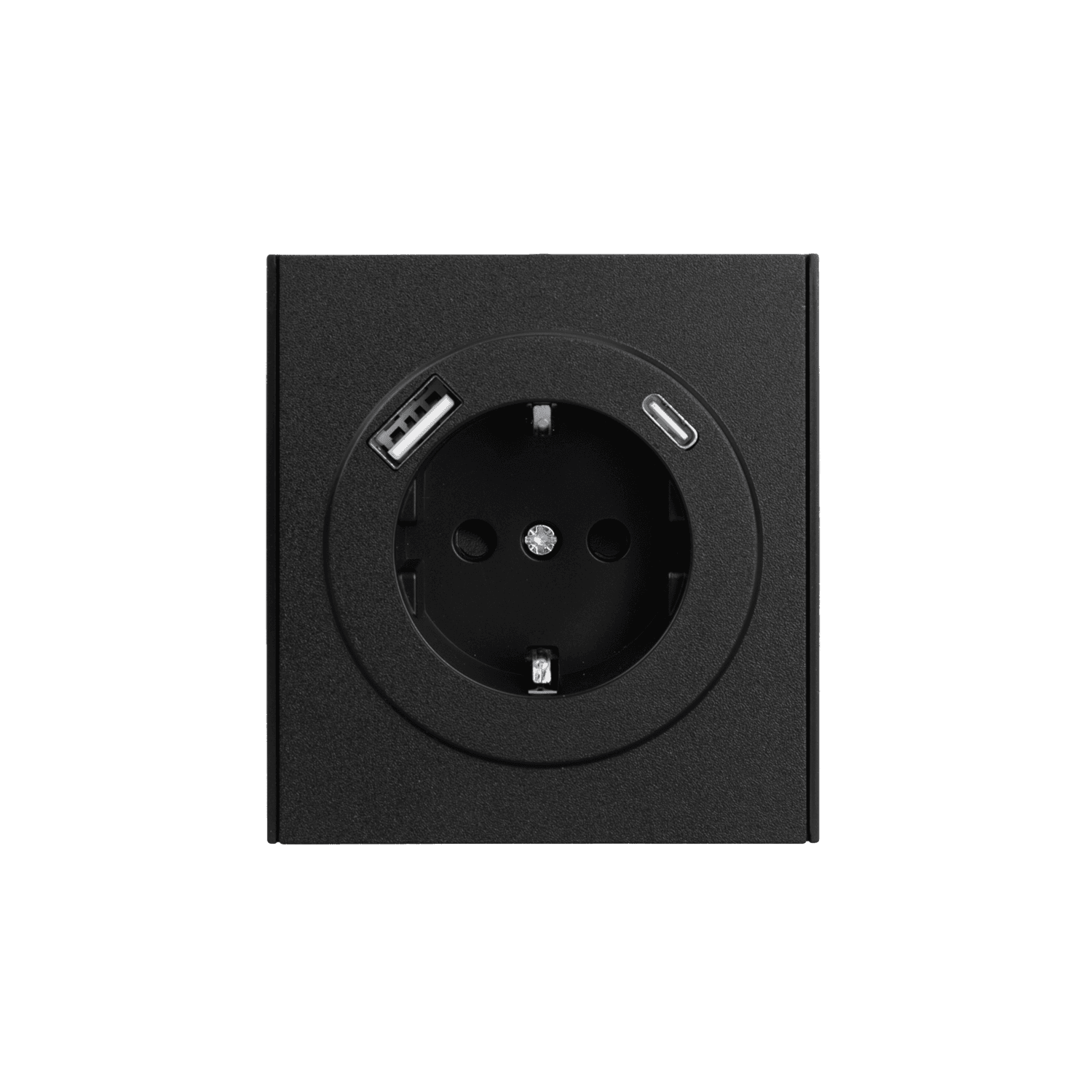 Розетка STRONG 1-ая с/з с/у з/ш 16А с USB A+C быстрой зарядки 5В/3А антрацит KRANZ
